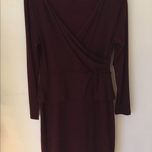 Front Wrap Dress, wool blend